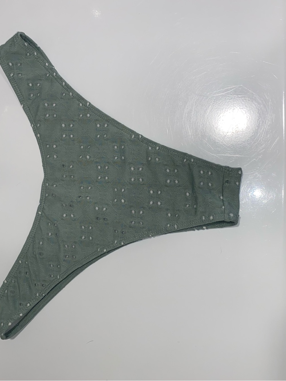 Women's Sage Eyelet Ruffle Bikini Set - Picture 6 of 7